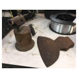 Antique Broad Axe Head + Wall Torch