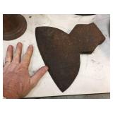 Antique Broad Axe Head + Wall Torch