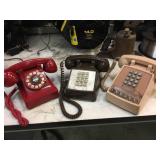 3 Vintage Push-Button Phones