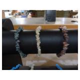 18 New Stone Chip Bracelets on 3-Tier Display Stand