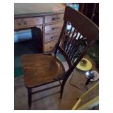 Antique desk with key and chair