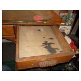 Antique desk with key and chair