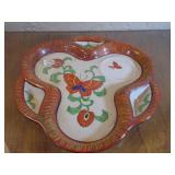 vintage, hand-painted ceramic serving dish
