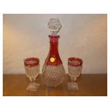 Lead Crystal Decanter with Glasses