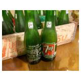 7-up bottles and crate