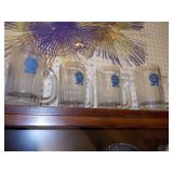 Harley beer cans a Pabst blue ribbon glass beer glasses