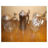 Lidded glass beer mugs