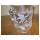 Lidded glass beer mugs