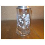 Lidded glass beer mugs