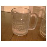 2 glass beer mugs