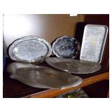 Assortment of metal trays