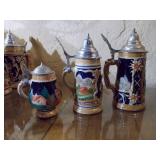 German covered beer steins