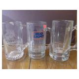 Glass beer mugs