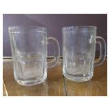 Clear glass mugs
