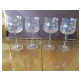 Etched wine glasses