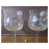 Etched wine glasses
