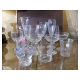 Assortment of glass glasses