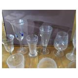 Assortment of glass glasses