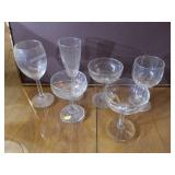 Assortment of glass glasses
