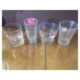 Assortment of glass glasses