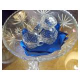 Lead Crystal punch bowl and glasses