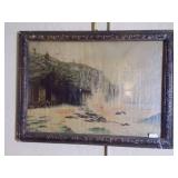 Antique frame with sea setting