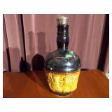 Bowl and pitcher set, liquor bottle, vintage tea pot