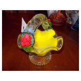 These are a pair of vintage Murano-style handblown art glass baskets