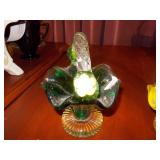 These are a pair of vintage Murano-style handblown art glass baskets