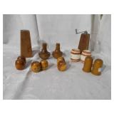 Wooden salt and pepper shakers