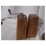 Wooden salt and pepper shakers