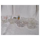 Vintage salt cellars and glass