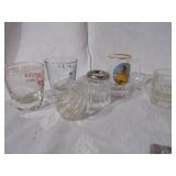 Vintage salt cellars and glass