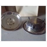 Silver casserole dish with glass insert