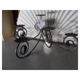 Black metal candle holder