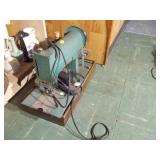 vintage sewing machine, identified as a potentially a White Sewing Machine from the mid-century era.