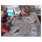 Basket with sewing items