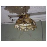 vintage Tiffany-style stained glass hanging lamp