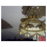 vintage Tiffany-style stained glass hanging lamp