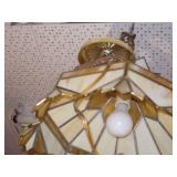 vintage Tiffany-style stained glass hanging lamp