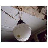 antique milk glass pendant light fixture