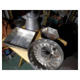 Vintage metal baking pans and pots.