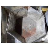 Vintage metal baking pans and pots.