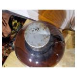 2 Brown A & W bottles, A&W Root Beer "Bulls Eye" logo on the lid.