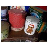 collection of vintage advertising tins