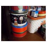 collection of vintage advertising tins