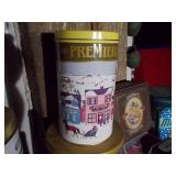 collection of vintage advertising tins