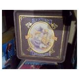 collection of vintage advertising tins