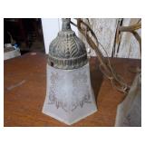 vintage Art Deco style frosted glass pendant lamp