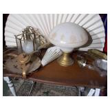 An assortment of lamp parts